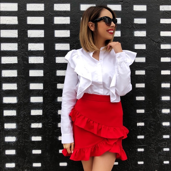 Dresses & Skirts - Red ruffle skirt